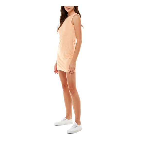 PLANET GOLD Womens Textured Pullover Sleeveless Round Neck Short Body Con Dress - Picture 3 of 4